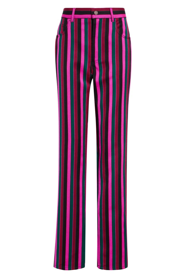 Stripe Slim Wool Trousers, Alternate, color, GREEN - PINK 1