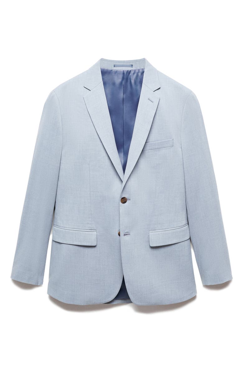 MANGO Superslim Fit Light Blue Stretch Sport Coat, Alternate, color, Sky Blue