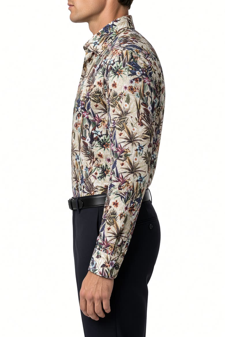 Mila Print Button-Up Long Sleeve Shirt, Alternate, color, Multicolor