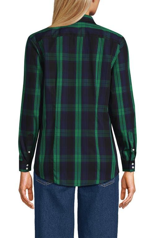 Lands' End No Iron Supima Cotton Long Sleeve Shirt In Green