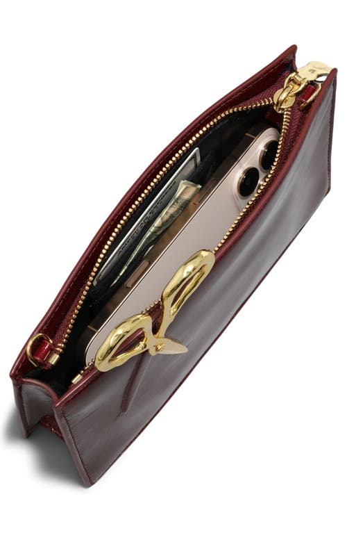 Alexis Bittar The Petite Scissor Leather Clutch In Burgundy