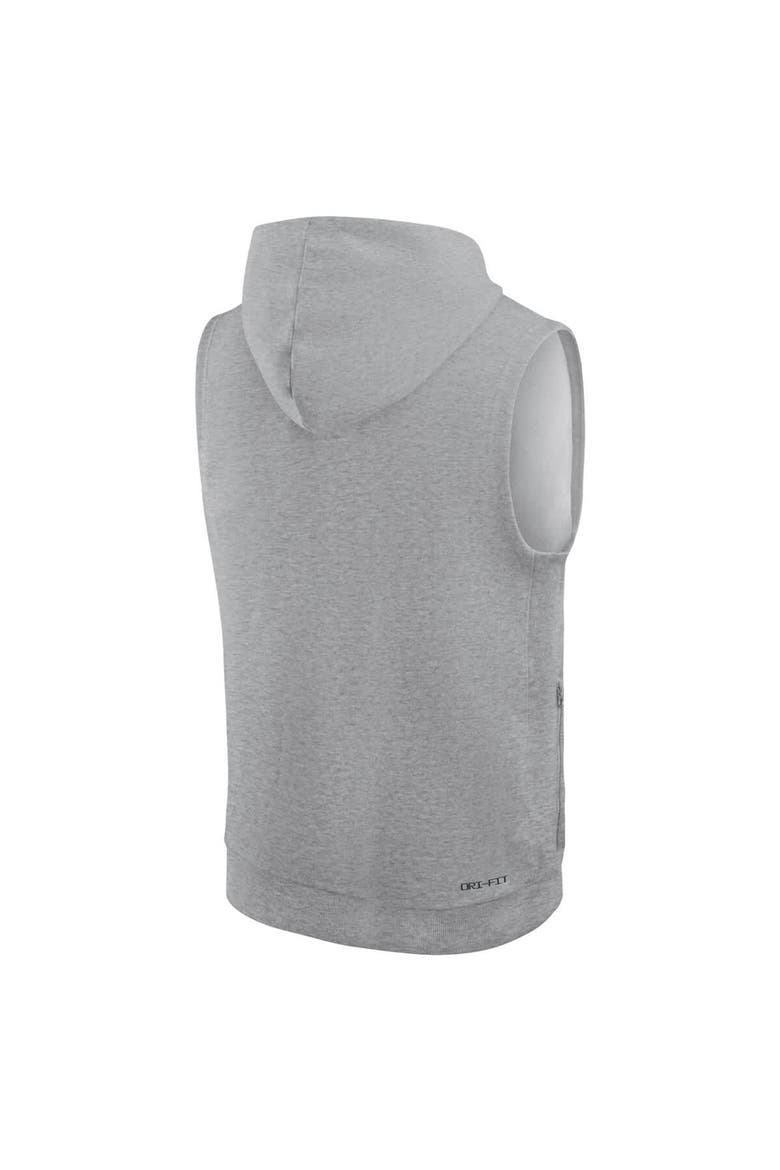 Men's Nike Heather Gray Ohio State Buckeyes 2025 Sideline Performance Sleeveless Pullover Hoodie, Alternate, color, Heather Gray