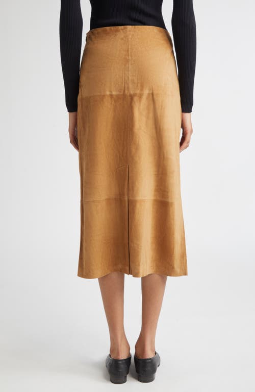 Proenza Schouler Nadia Suede Midi Skirt In Yellow