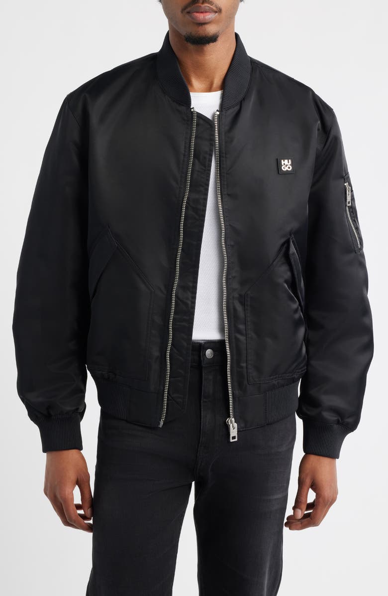 HUGO Badam Bomber Jacket, Main, color, Black