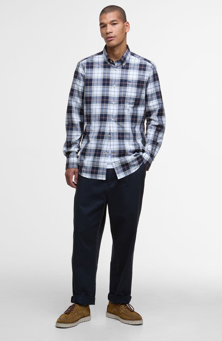 Barbour Wetheram Tailored Fit Button-Down Shirt, Alternate, color, Riverstone Tartan
