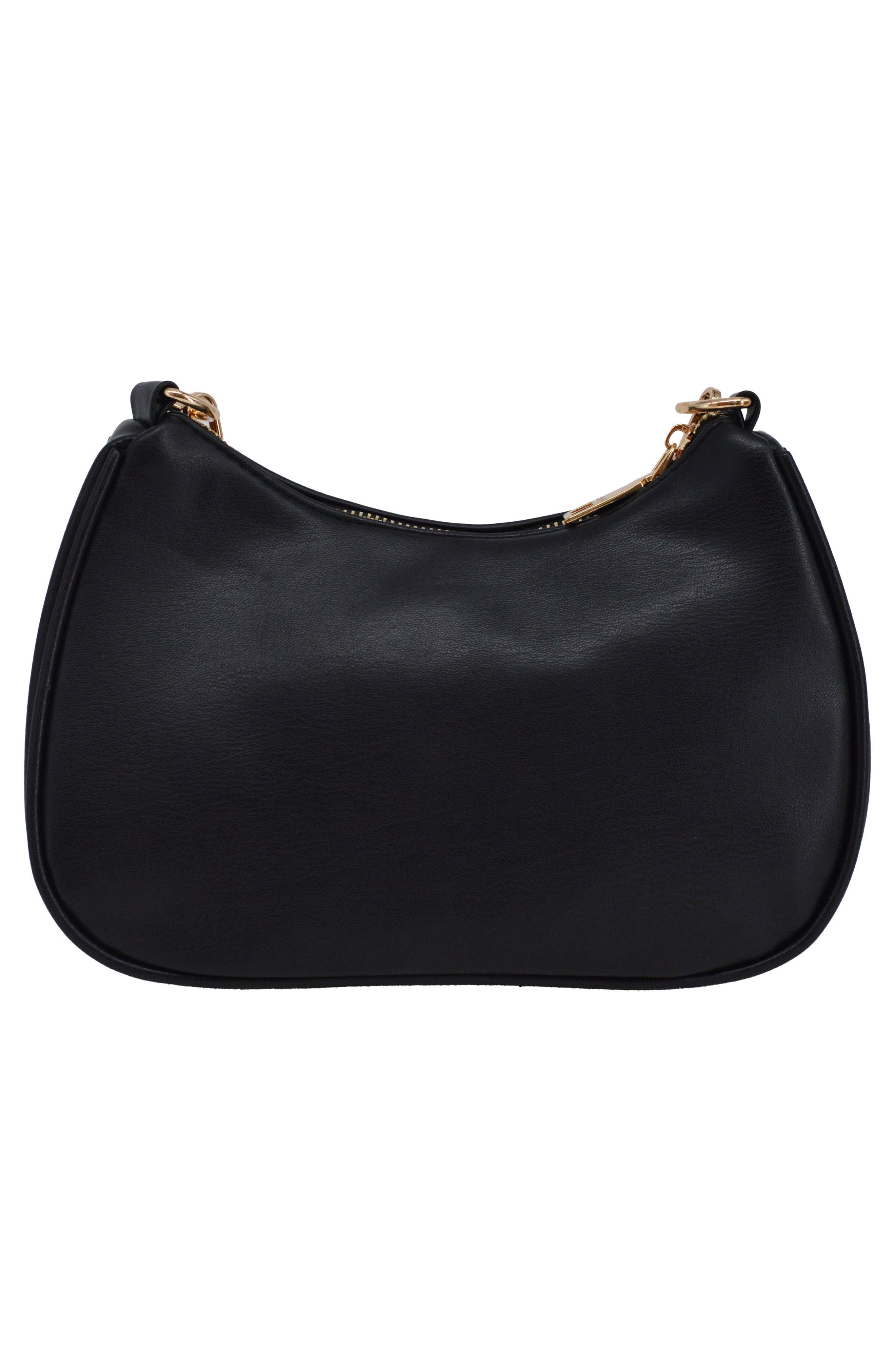 bebe Yara Woven Crossbody Bag with Zip Pouch, Alternate, color, Black