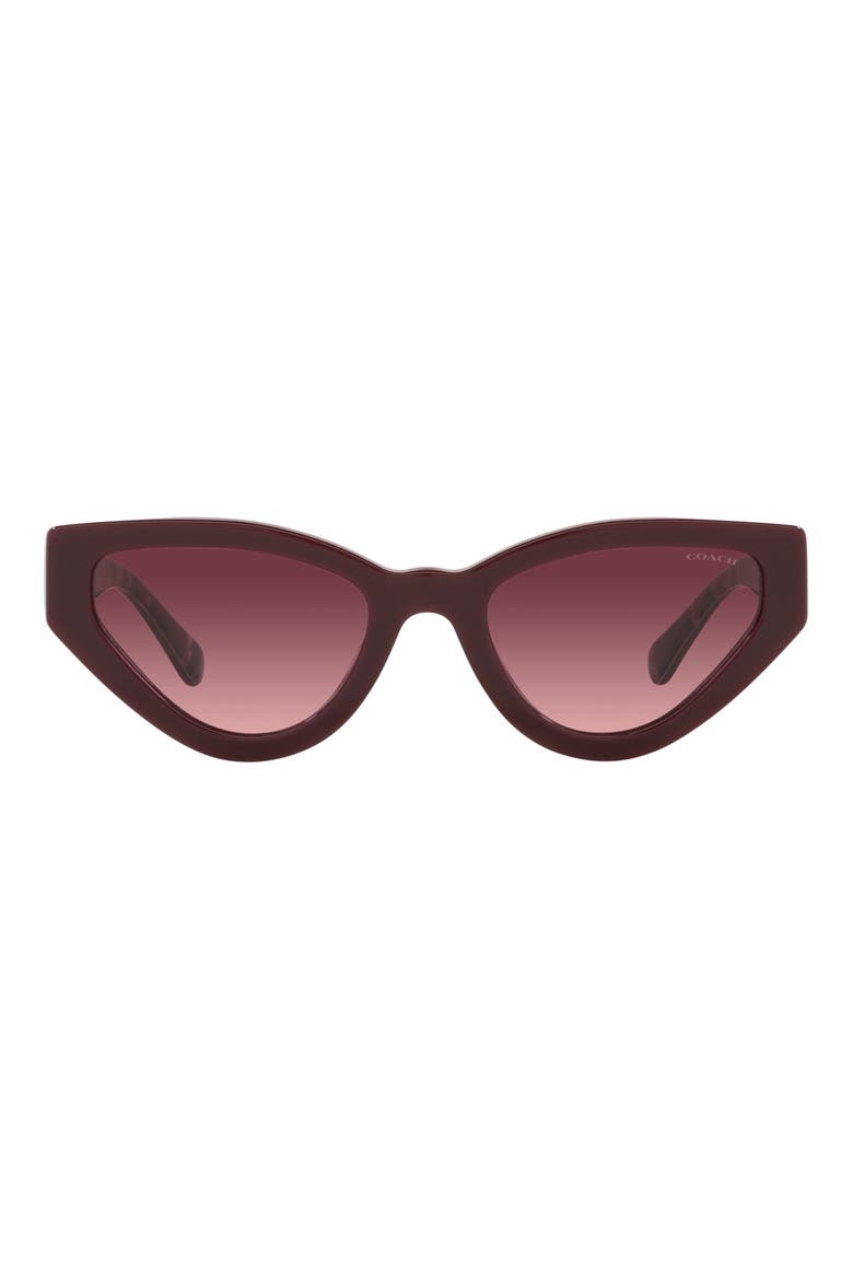 52mm Cat Eye Sunglasses, Main, color, OXBLOOD / BURGUNDY GRADIENT