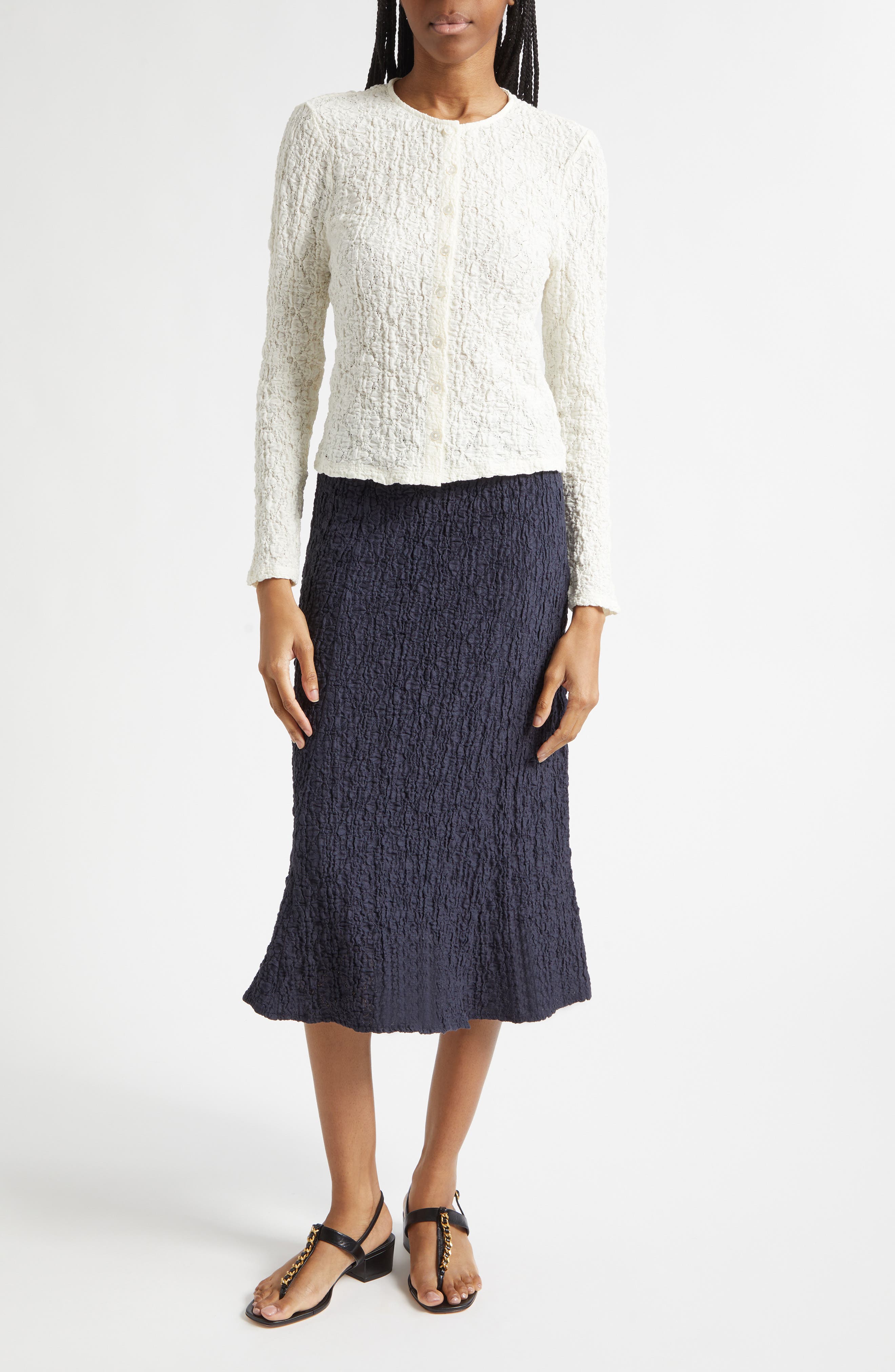 Gillingham Cotton Blend Stretch Lace Cardigan - image 4