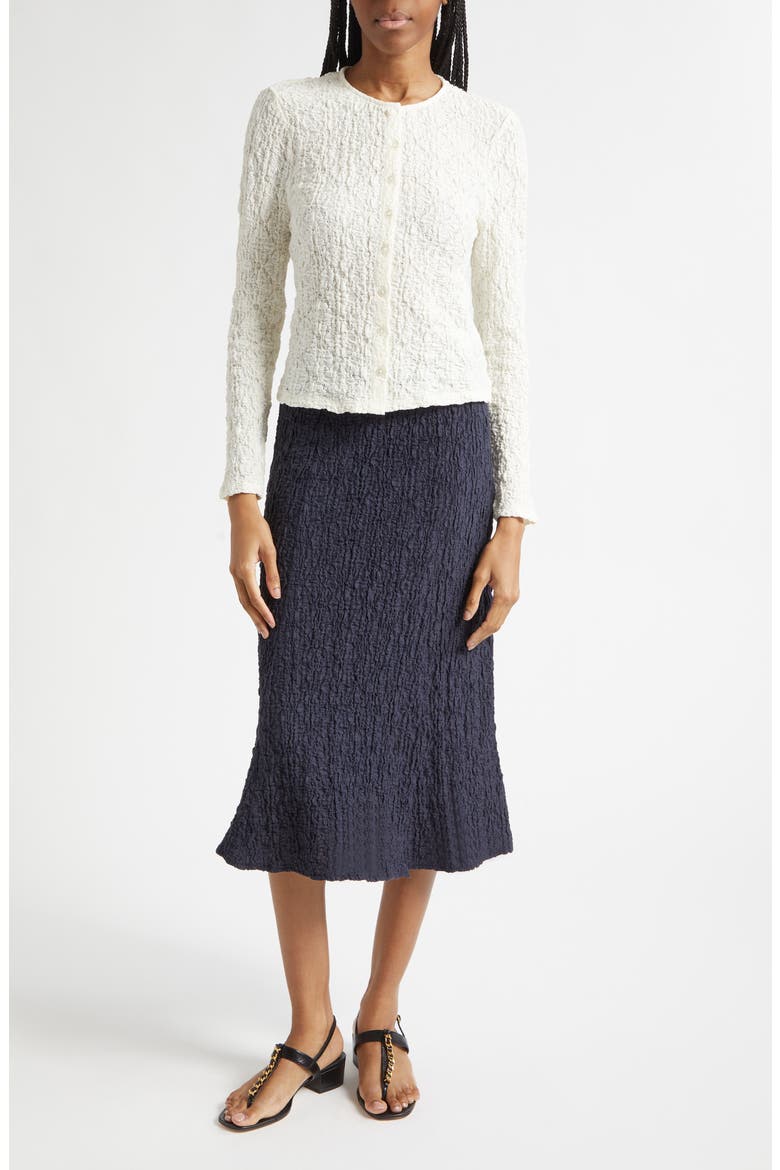 Massimo Cotton Blend Lace Midi Skirt, Alternate, color, NAVY