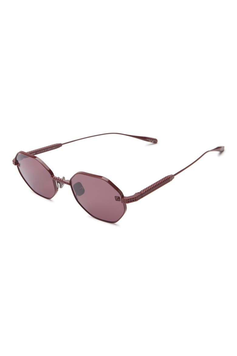 52mm Round Sunglasses, Alternate, color, BORDEAUX BORDEAUX BORDEAUX