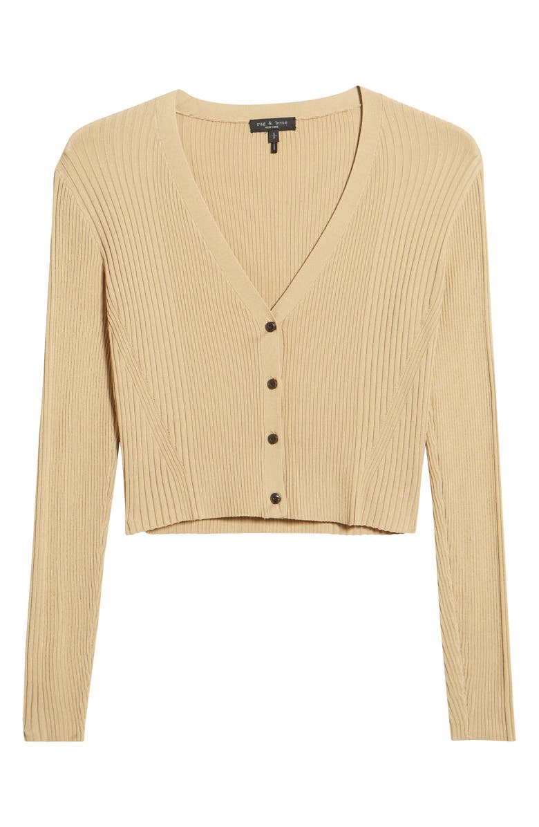 rag & bone Carrie Button Cardigan, Alternate, color, Khaki