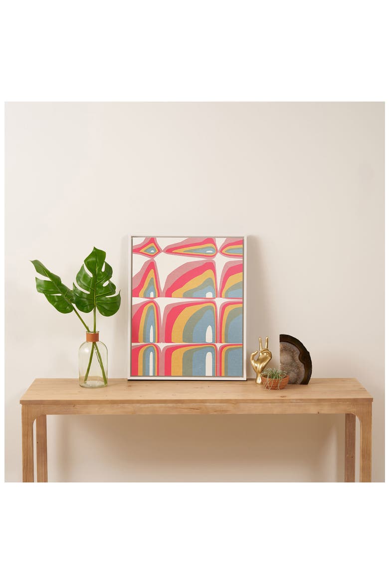 'Whimsical Rainbows' by Emanuela Carratoni Framed Wall Art, Alternate, color, PINK MULTI