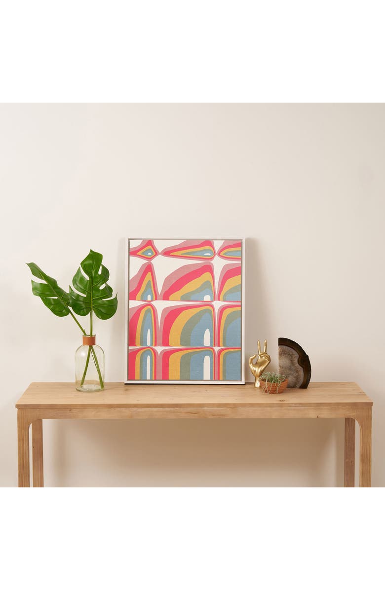 Deny Designs 'Whimsical Rainbows' by Emanuela Carratoni Framed Wall Art, Alternate, color, Pink Multi