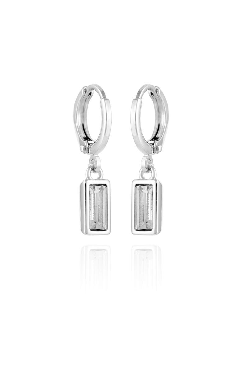Vince Camuto Baguette Drop Earrings, Main, color, Silver Tone