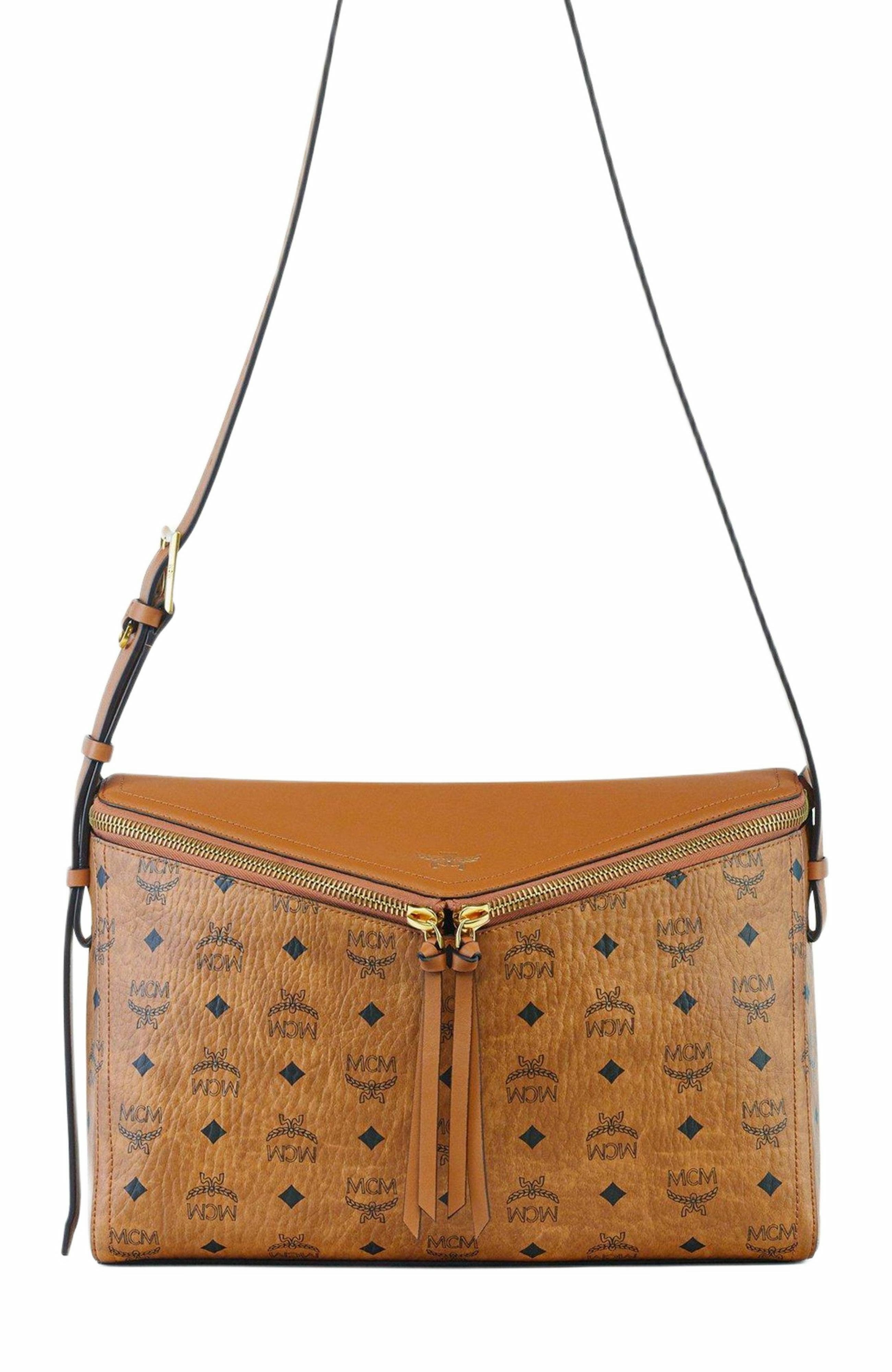 MCM Diamant 3D Shoulder Bag in Visetos Leather Mix, Alternate, color, 