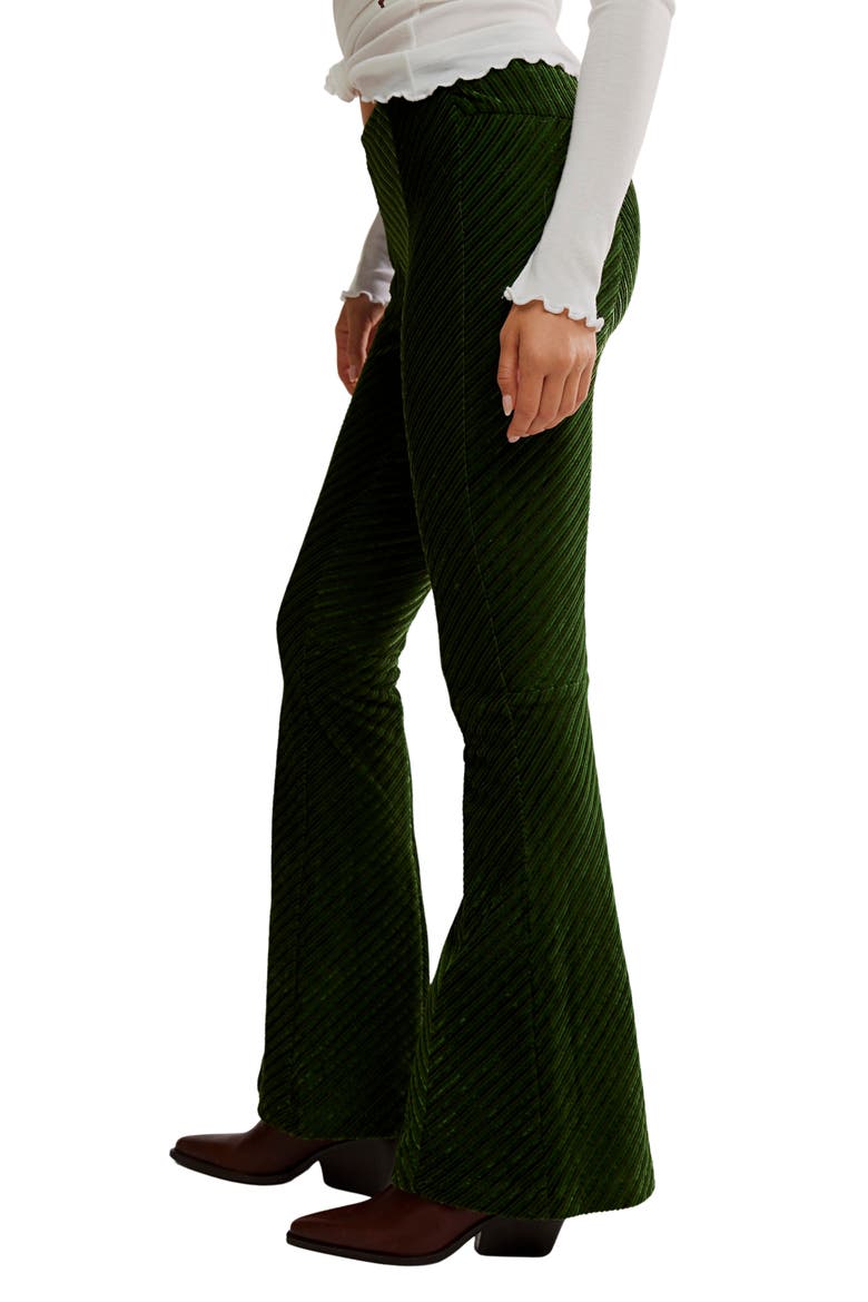 Penny Flare Velvet Pants, Alternate, color, NIGHT FOREST