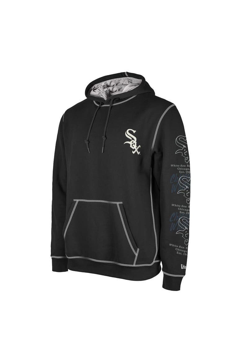 Men's New Era Black Chicago White Sox Team Split Pullover Hoodie, Alternate, color, Black