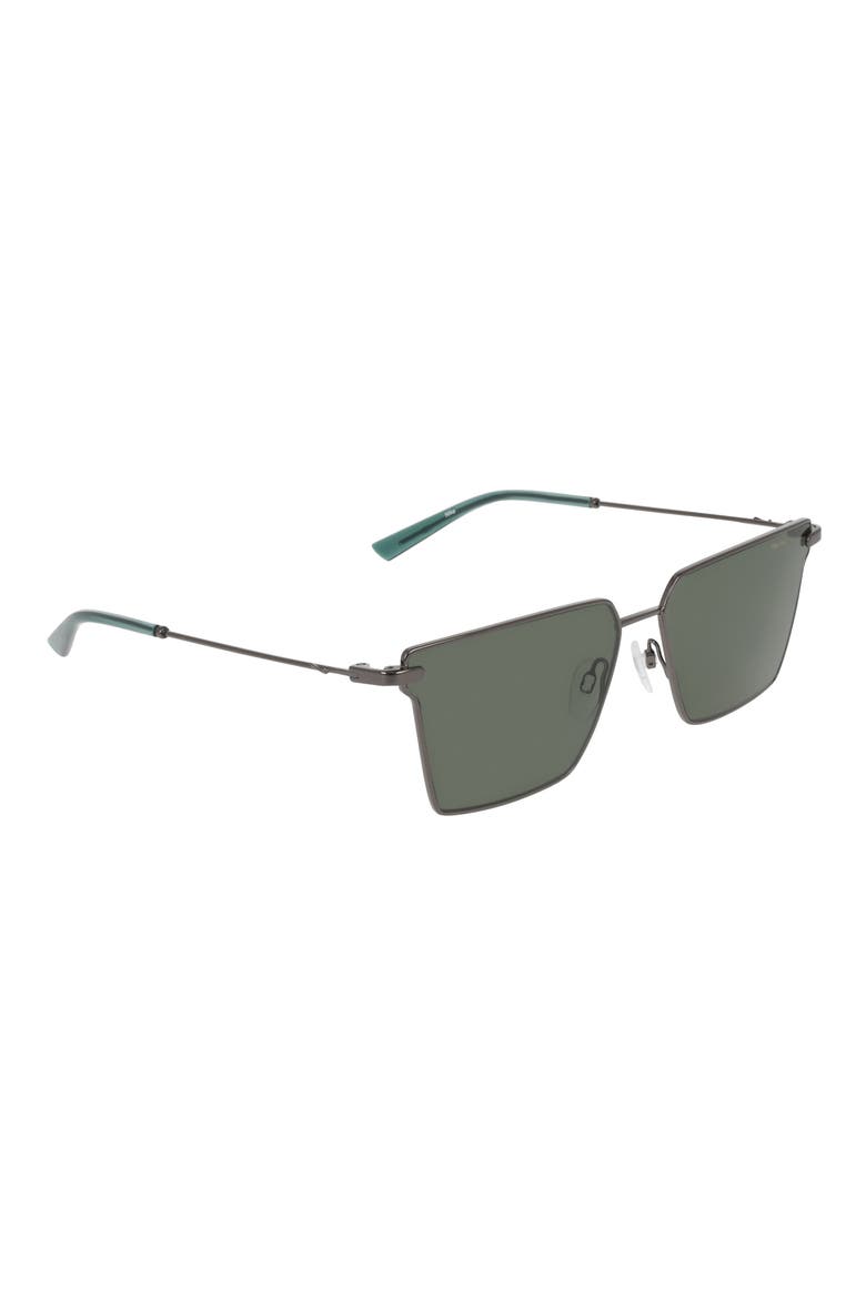 Pursuit Flair 60mm Square Sunglasses, Alternate, color, GUNMETAL / GREEN
