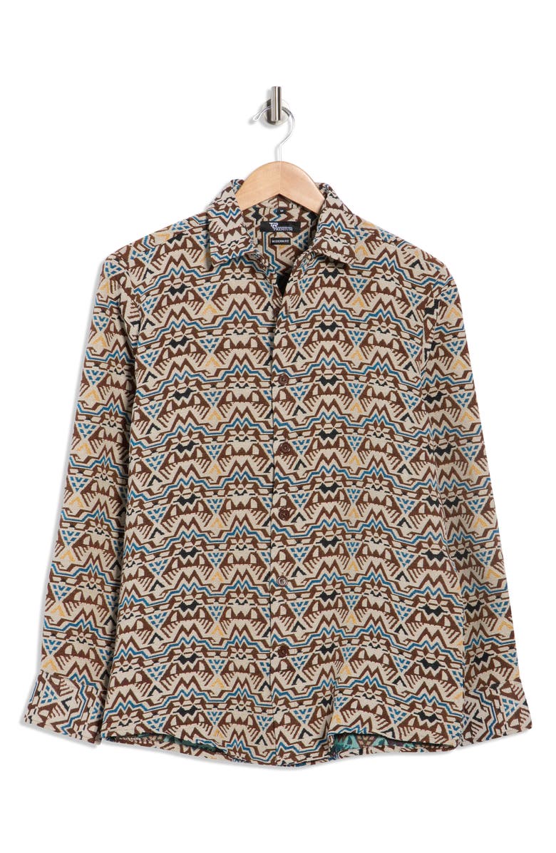 T.R. PREMIUM Tapestry Shirt Jacket, Alternate, color, Tan