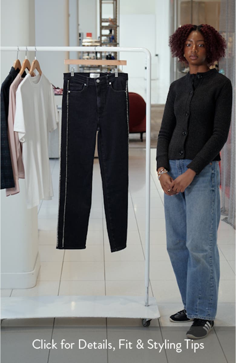 Le Sleek Studded Straight Leg Jeans, sales video thumbnail