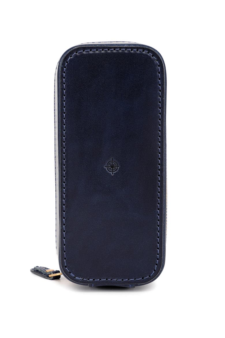 Oblong Genuine Leather Jewelry Box, Alternate, color, Navy
