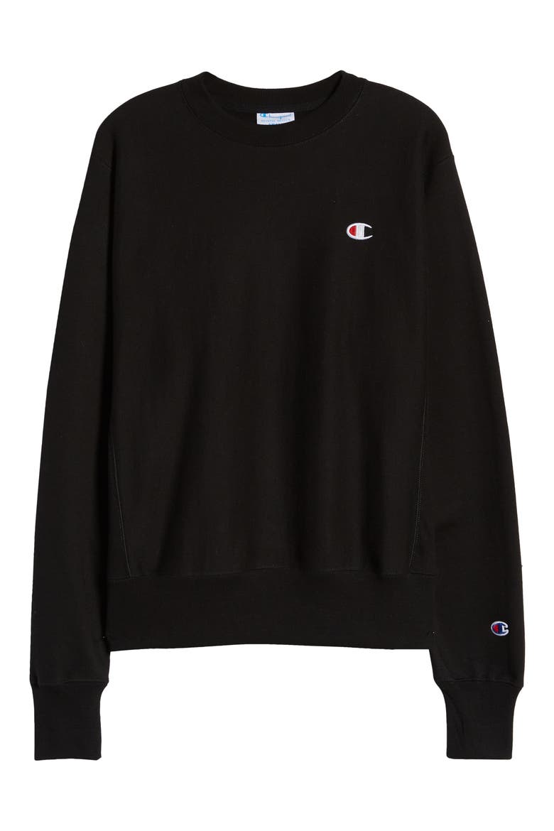 Reverse Weave® Boyfriend Sweatshirt, Alternate, color, BLACK