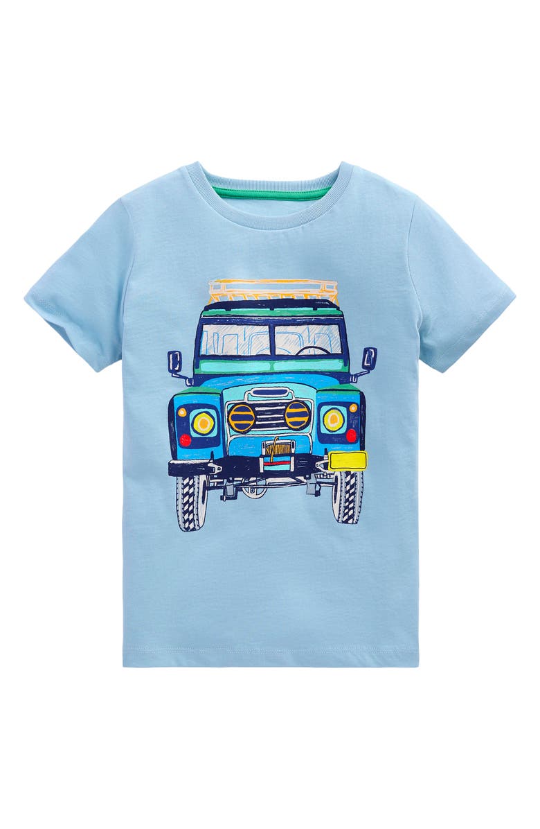 Mini Boden Kids' Cotton Graphic T-Shirt, Main, color, Glacier Lake Jeep