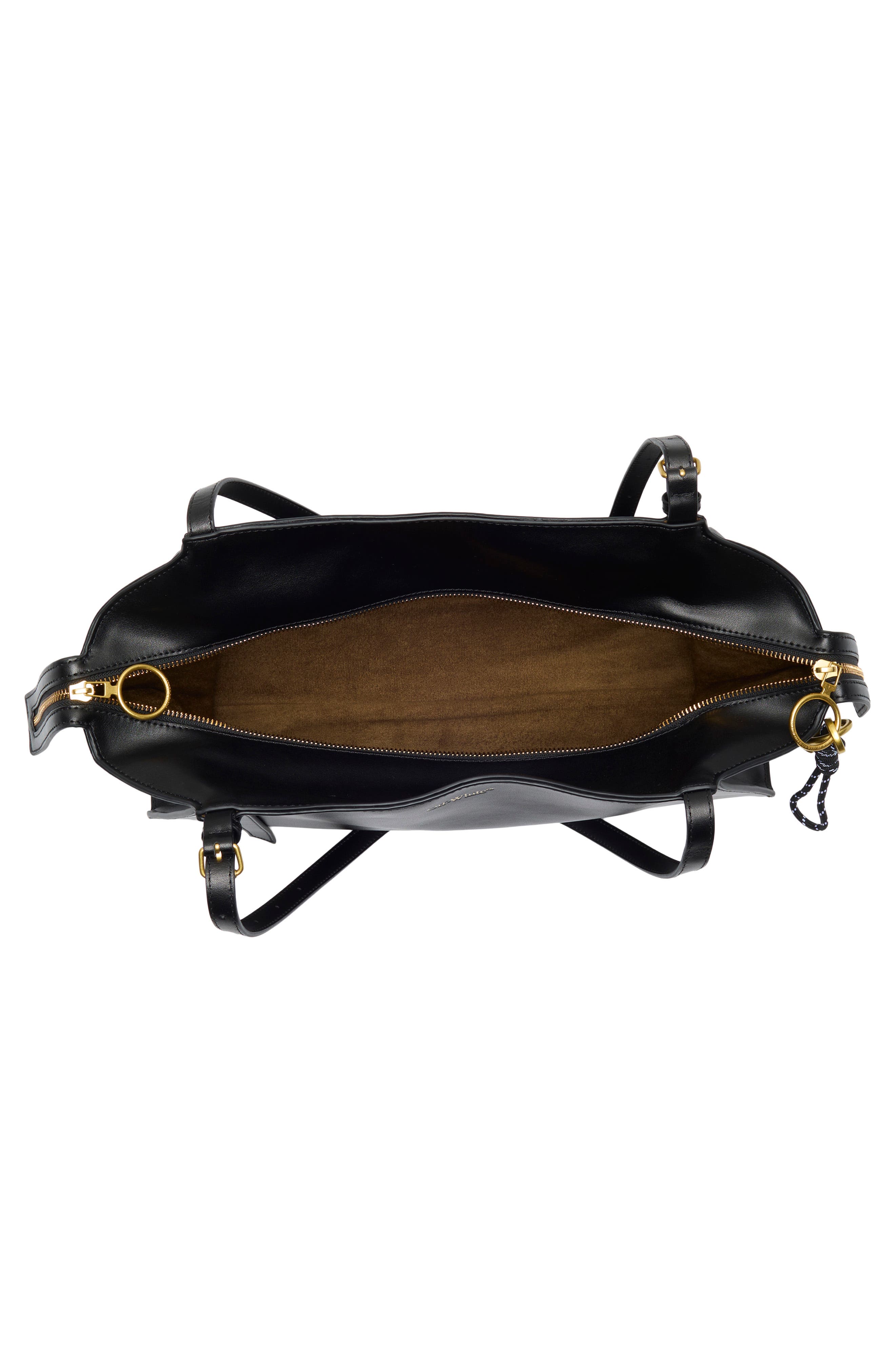Leather Hobo Bag, Alternate, color, BLACK