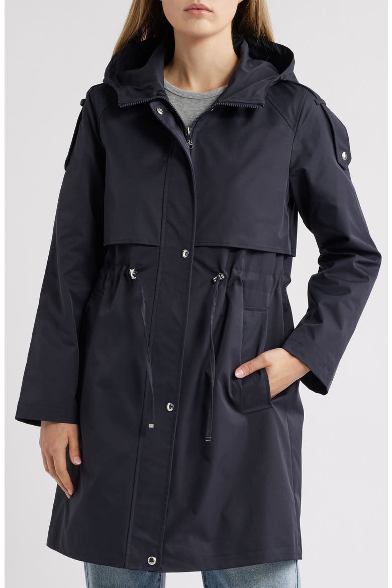 Hooded Longline Jacket, Main, color, NAVY