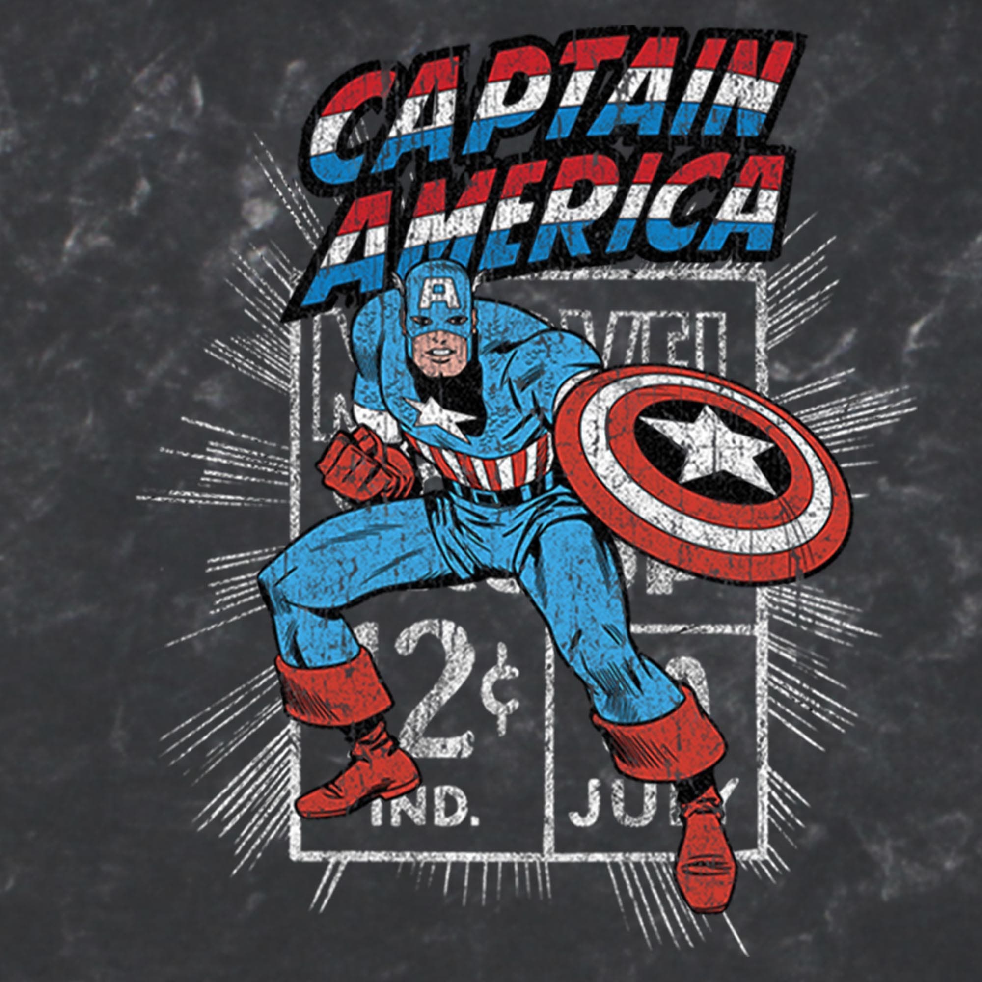 Marvel Men's Captain Comic Stamp Short Sleeve Graphic T-shirt (Men ...