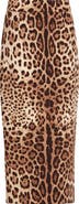 Dolce&Gabbana Leopard Print Stretch Silk Charmeuse Pencil Skirt