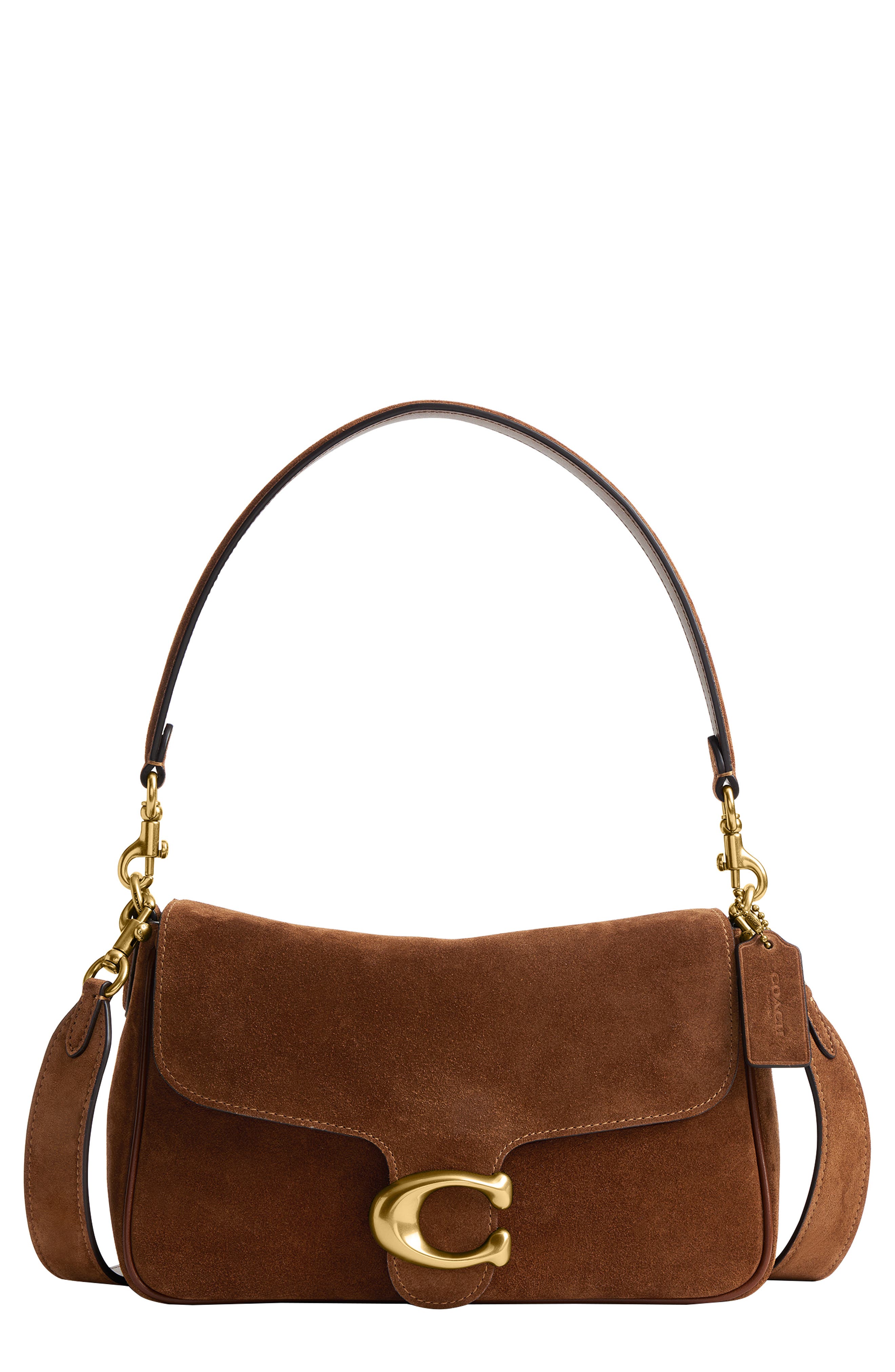 COACH Tabby Soft Suede Shoulder Bag, Main, color, Warm Brown