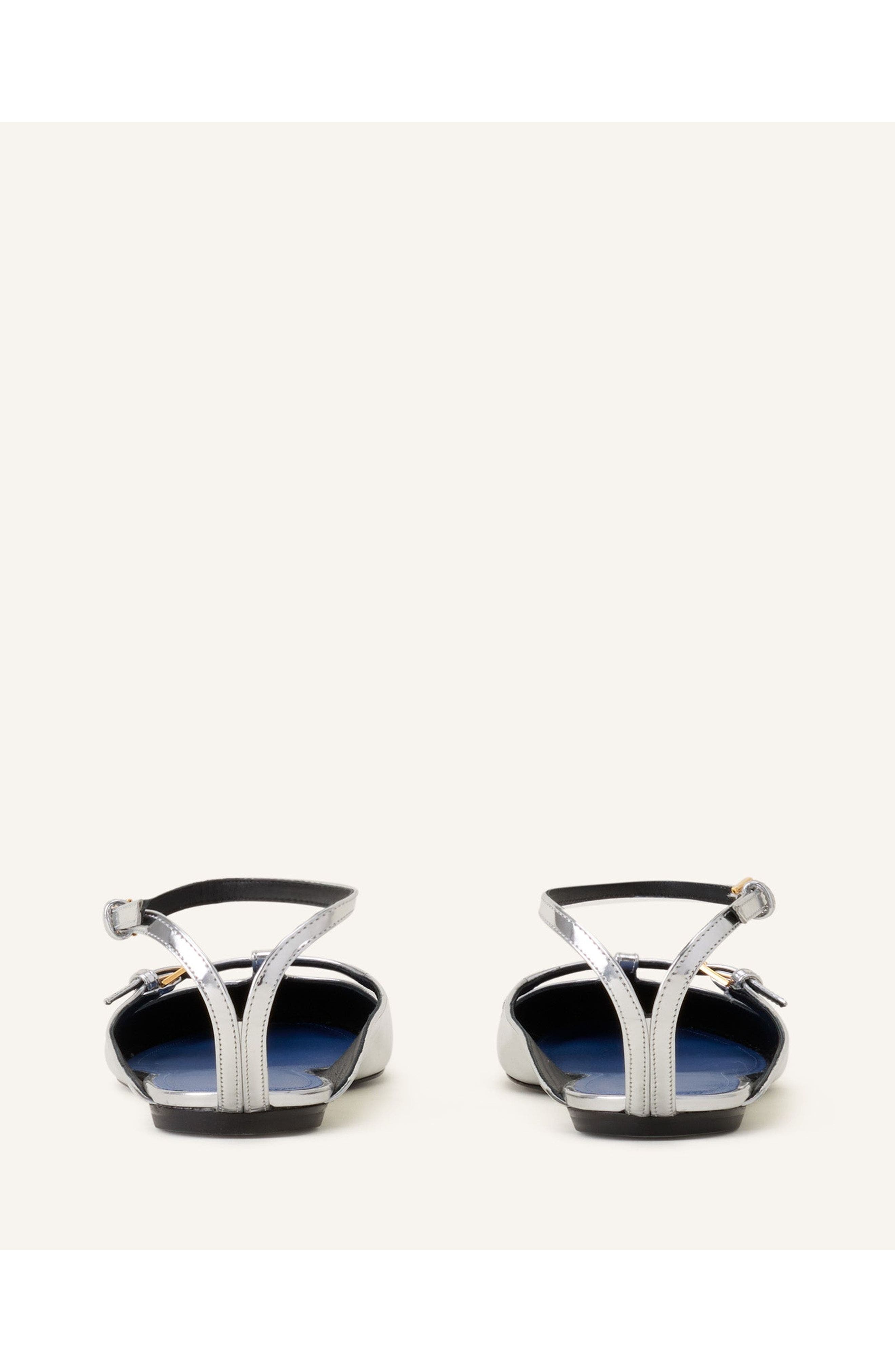 Lanvin Mary-Jane Ballerina In Leather, Alternate, color, Silver