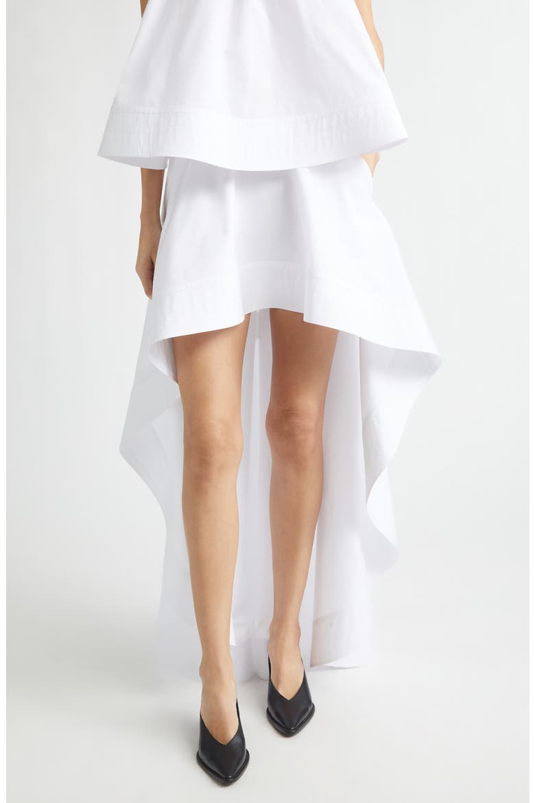 Cotton Poplin High-Low Skirt, Main, color, PURE WHITE