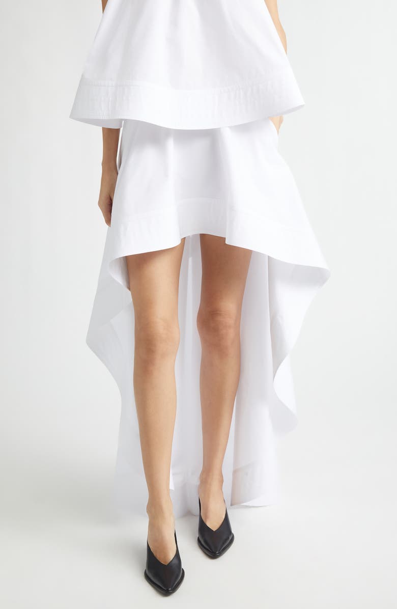 Stella McCartney Cotton Poplin High-Low Skirt, Main, color, Pure White