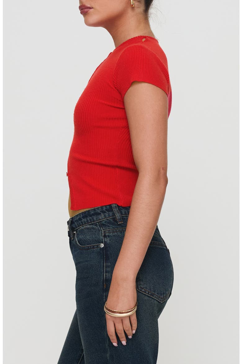 Suzu Split Hem Top, Alternate, color, RED