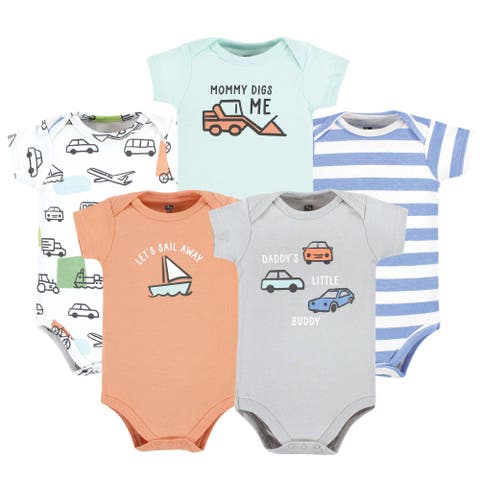 Five-Piece Set of Cotton Infant All-in-One Bodysuits