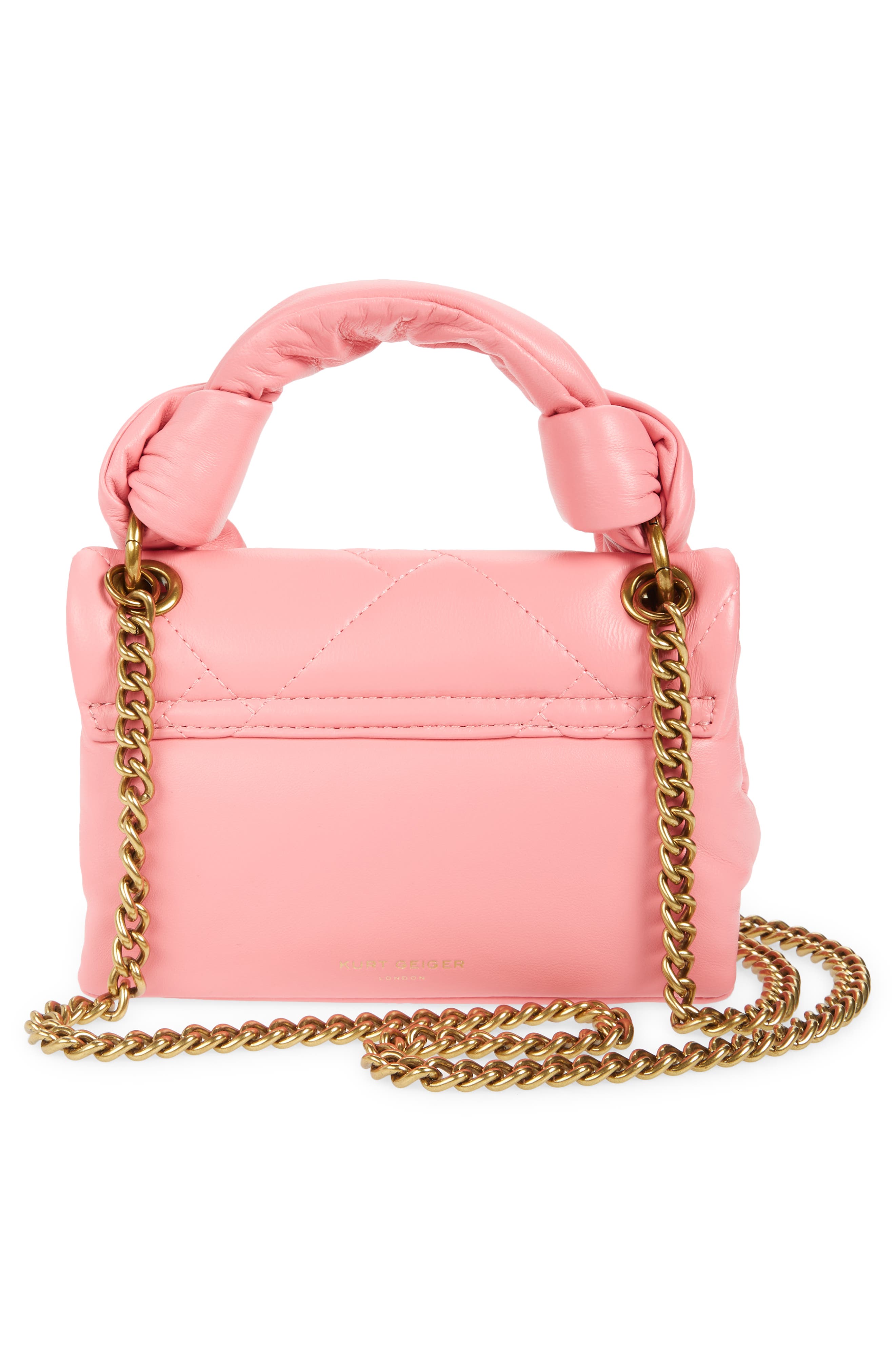 Kurt Geiger London Mini Kensington Knot Handle Quilted Leather Crossbody Bag, Alternate, color, 
