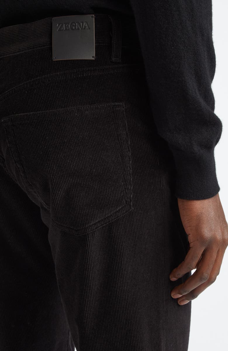 ZEGNA Cashco Five Pocket Corduroy Pants, Alternate, color, Black