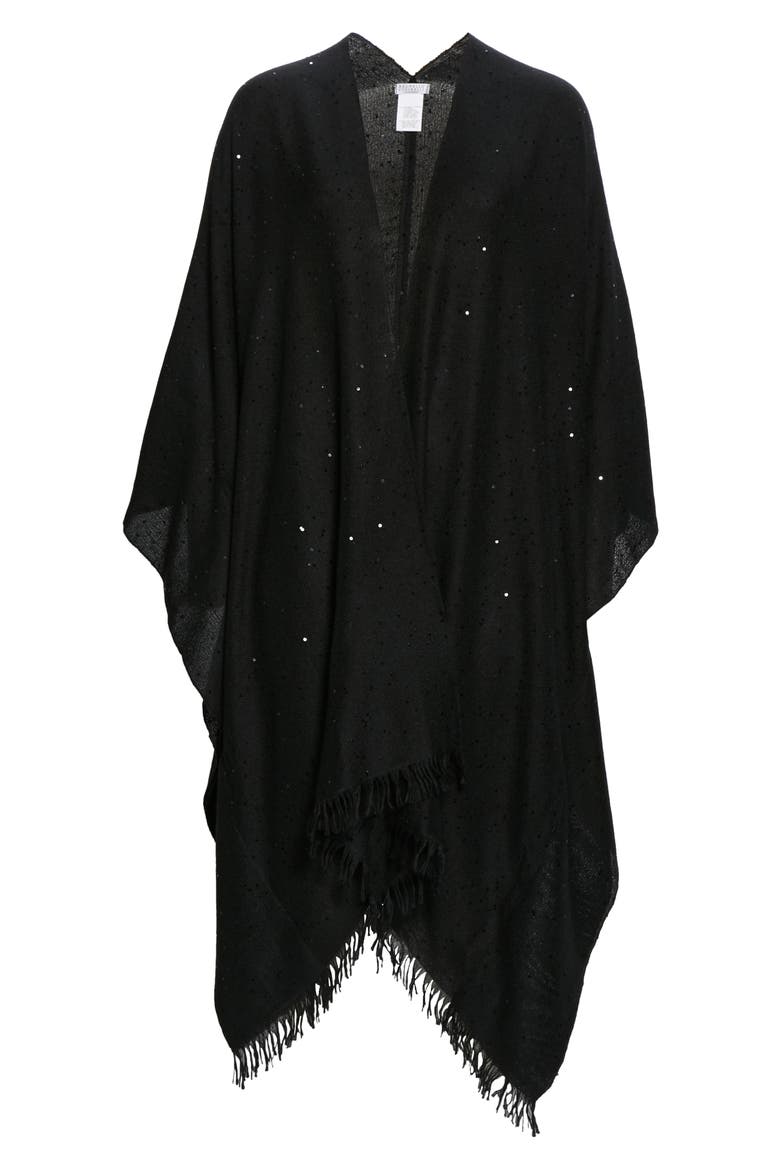 Cashmere & Silk Poncho, Main, color, BLACK