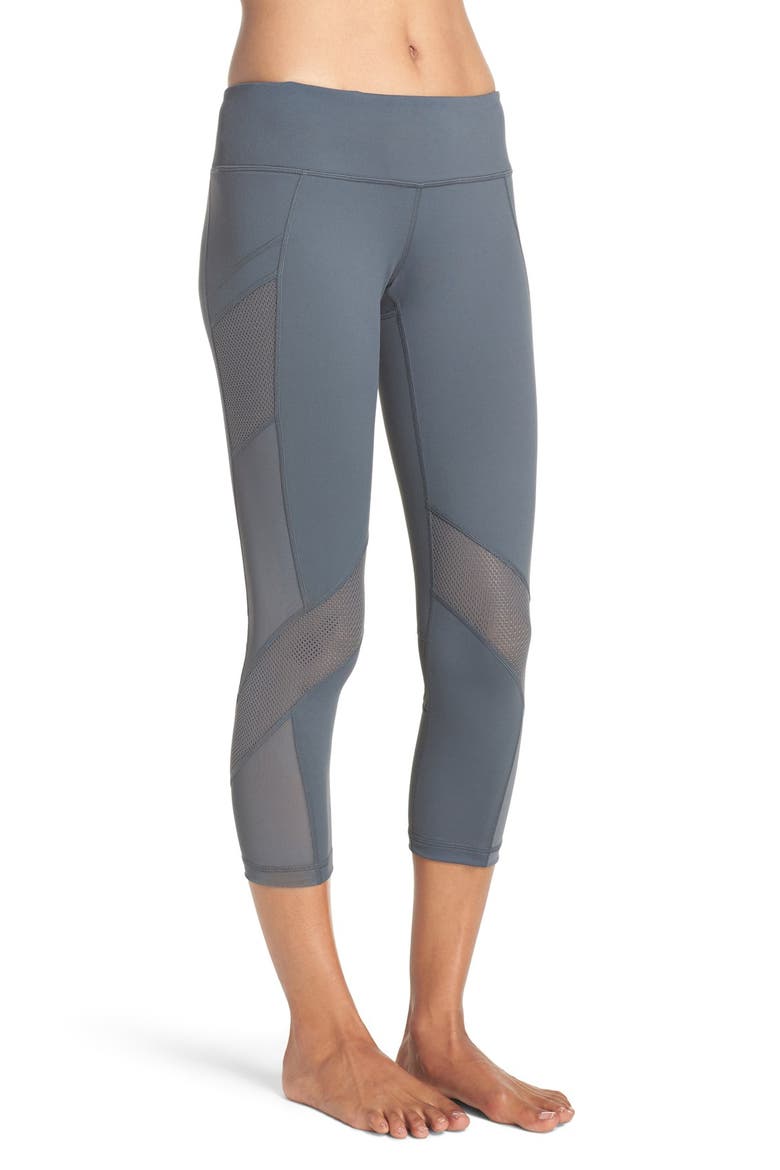 Luminous Mesh Inset Crop Leggings, Alternate, color, GREY GRAPHITE