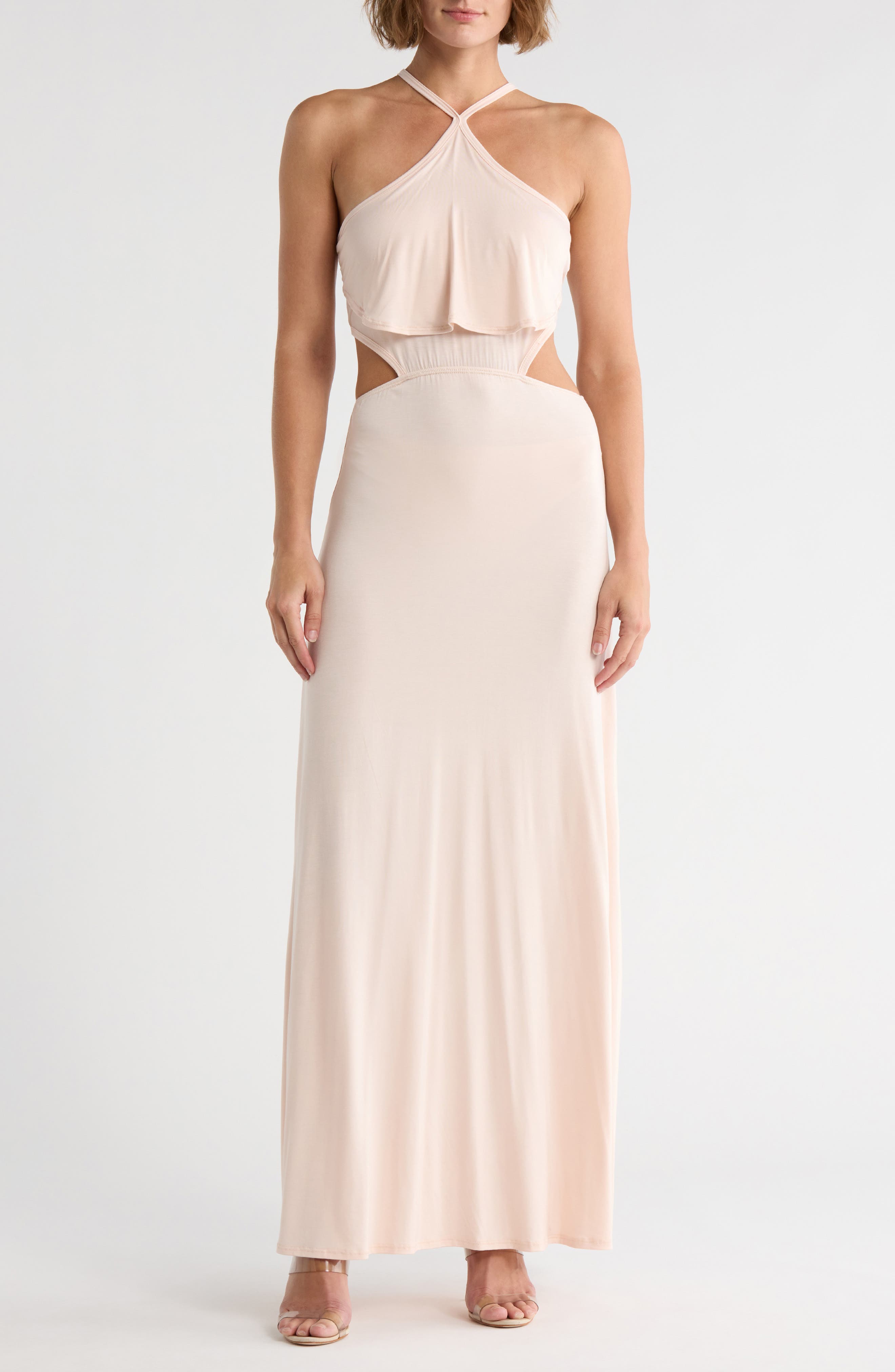 Halter Side Cutout Maxi Dress - image 2