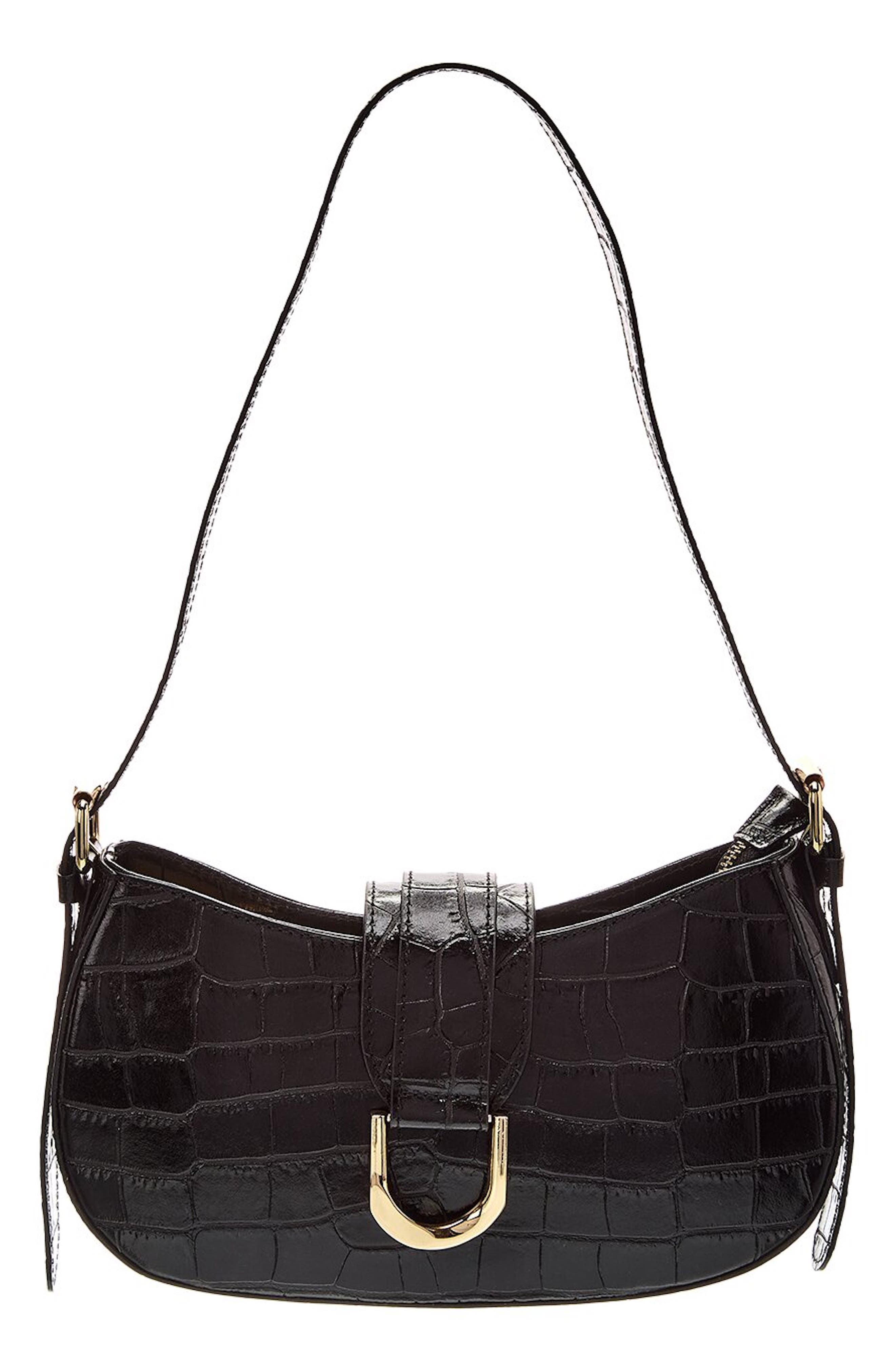 Persaman New York Adele Croco Embossed Leather Shoulder Bag, Main, color, 