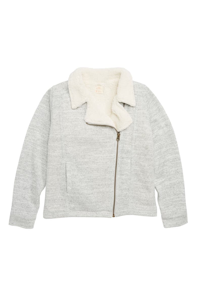 Alta Fleece Moto Jacket, Main, color, HEATHER GREY