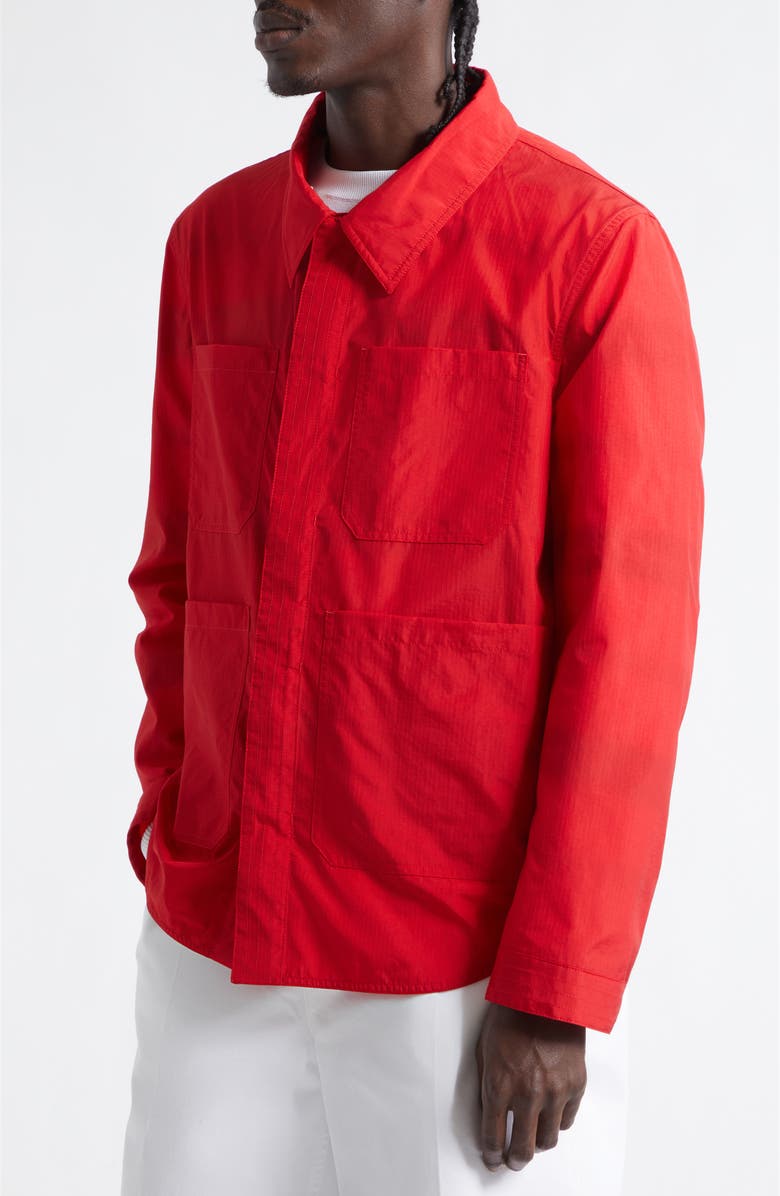 Thom Browne Utility Jacket with Removable Hood, Alternate, color, Red