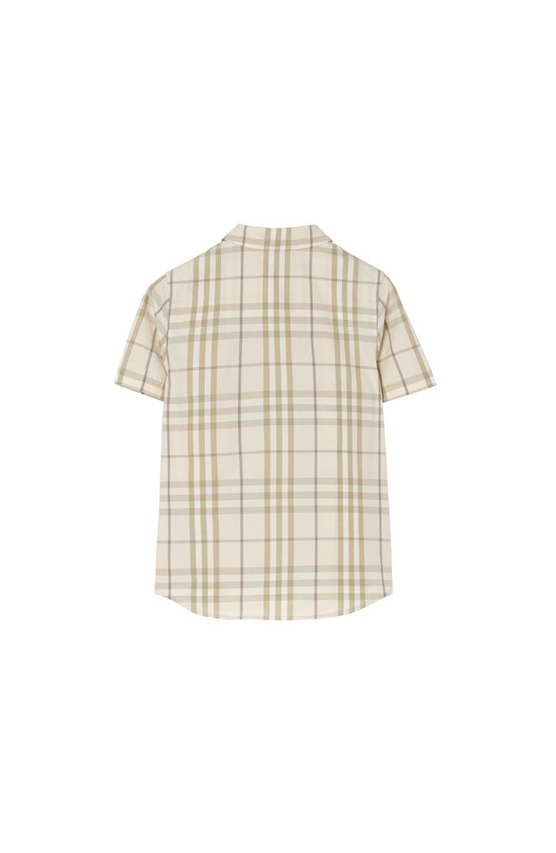 Burberry Check Cotton Shirt, Alternate, color, Sesame Beige