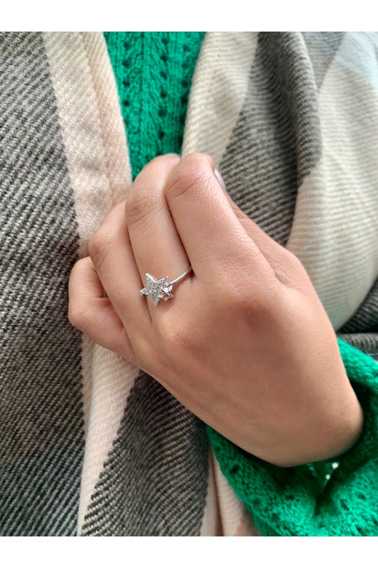 Dazzling Starkissed Duo Sterling Silver Diamond Ring, Alternate, color, Silver