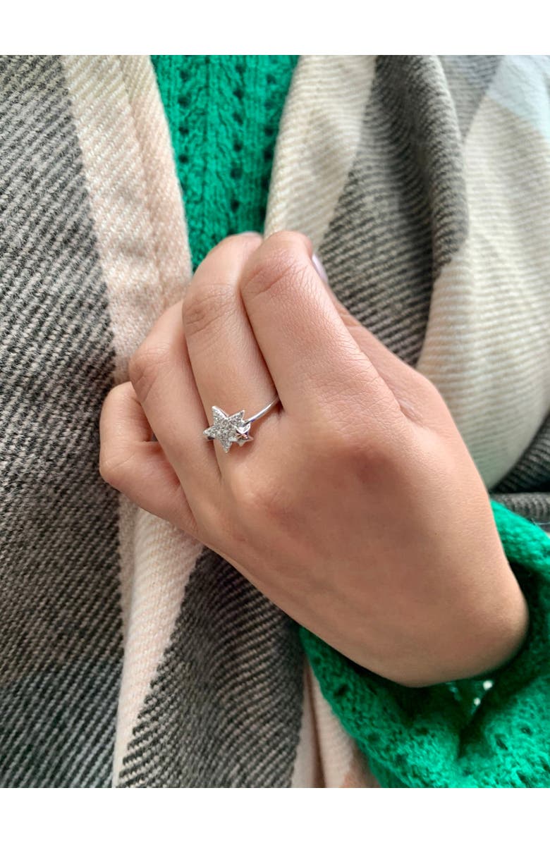 LuvMyJewelry Dazzling Starkissed Duo Sterling Silver Diamond Ring, Alternate, color, 