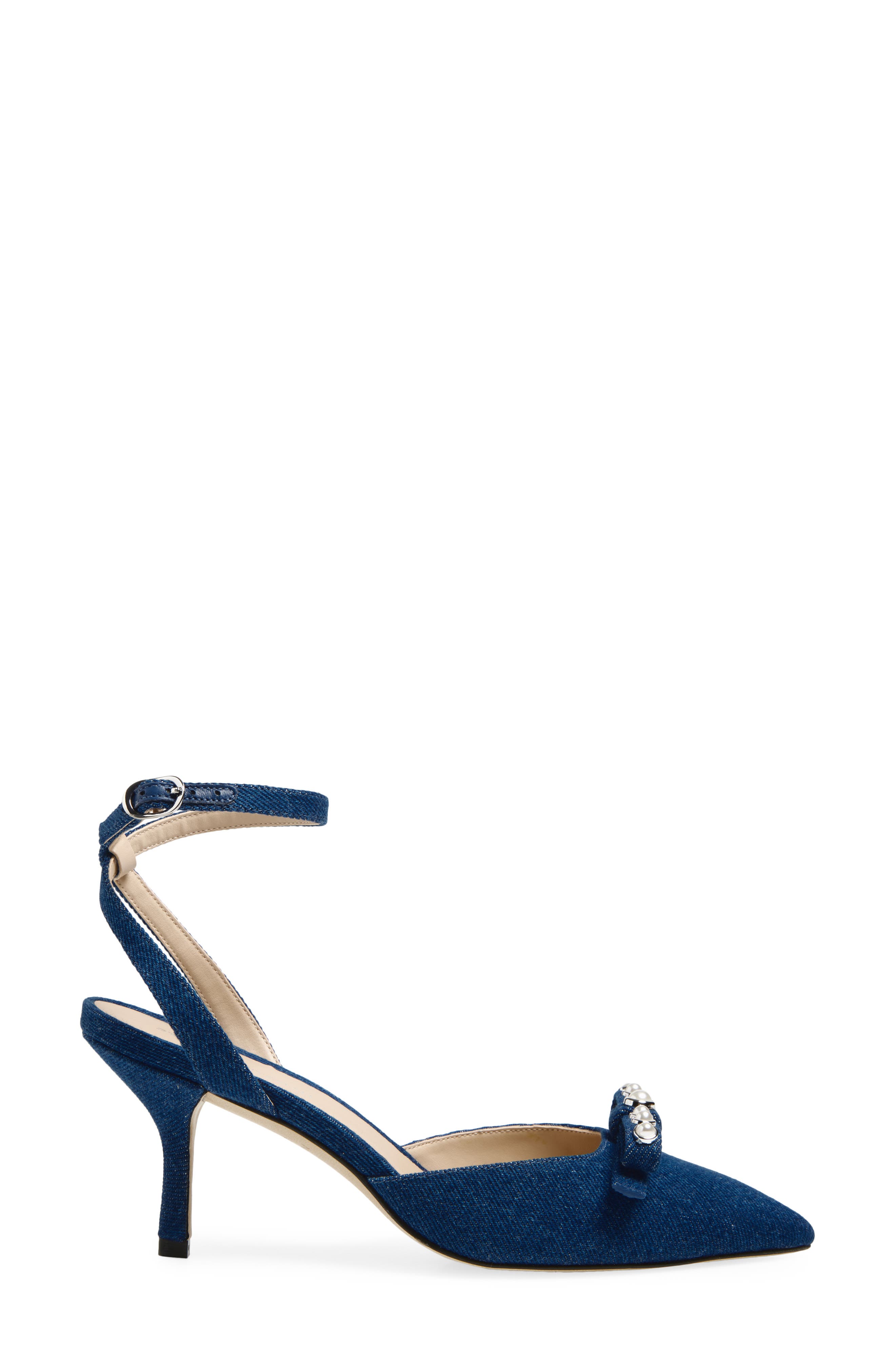 Stuart Weitzman Luella Ankle Strap Pump, Alternate, color, Dark Blue