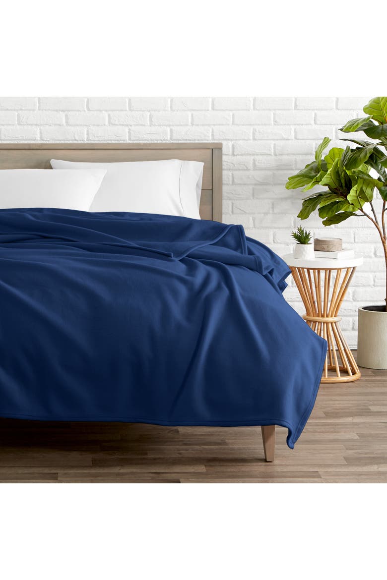 Lightweight Polar Fleece Throw Blanket, Alternate, color, Dark Blue